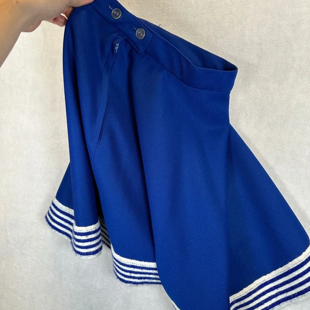 Vintage Cheerleader Uniform Set Blue White WHS Skirt Top Socks 70s Halloween